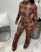Plaid Printed Pleated Fashion Casual Suit