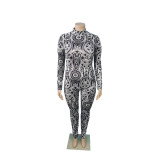 Plus Size Fashion Sexy Printed Jumpsuit