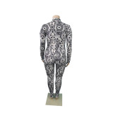 Plus Size Fashion Sexy Printed Jumpsuit