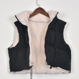 Double-sided Stand-up Collar Zipper Short Jacket