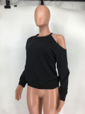Casual Solid Color Strapless Sexy Loose Sweater