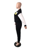 Single-breasted Stitching Long-sleeved Baseball Uniform Two-piece