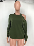 Casual Solid Color Strapless Sexy Loose Sweater