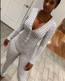 Skinny Blue Spotted Sexy Jumpsuit