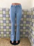 Casual High-rise Wide-leg Flared Jeans