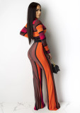 Fashion Stripe Printed Long Sleeve Two-Piece Set