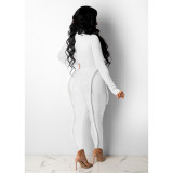New Style Ripped Slim-fit Pit Striped Hemming Jumpsuit