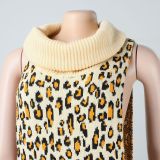 Sexy Leopard Sweater with Split Sides