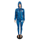 Personalized Printed Zipper Leisure Sports Suit