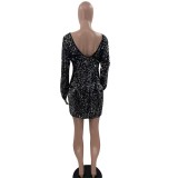 Backless Sexy Sequined Tight-fitting Hip Dress