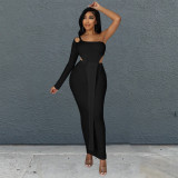 One-sleeve Strapless Asymmetric Fashion Sexy Skirt Suit
