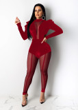Fashion Sexy Mesh See-through Jumpsuit