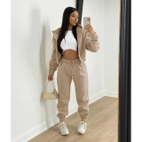 Plush Hooded Sports Warm Two-piece Suit