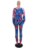 Sexy Positioning Tie-dye Casual Trousers Two-piece Suit