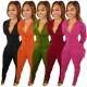 Lapel Buttoned Pleated High Waist Slim Two-piece Suit