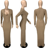 Fashion Sexy V-neck Pit Strip Dress