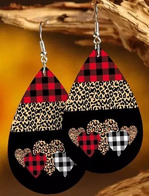 Valentine's Day Love PU Leather Earrings Valentine's Day Gift