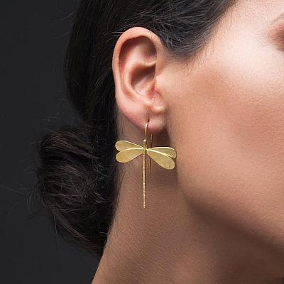 Fashion Three-dimensional Dragonfly Long Earrings