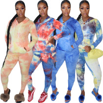 Tie-dye Printing Pocket Two-piece Suit