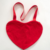 Solid Color Heart-shaped Street Casual Large-capacity Shoulder Bag