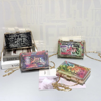 Personalized Graffiti Acrylic Chain Box Jelly Shoulder Bag