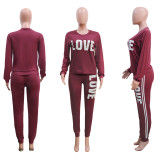 Casual Fashion Letter Printing Thickened Sports Suit