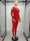 Personality Strapless Sexy Hooded Jumpsuit