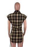 New Lapel Check Tie Single-breasted Cardigan Shirt