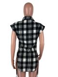 New Lapel Check Tie Single-breasted Cardigan Shirt
