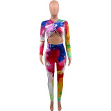 Fashion Personality Inkjet Printing Sexy Slim Jumpsuit