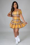 New British Style Plaid Skirt Two-piece Suit