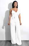 Sexy Side Shoulder Ruffle Jumpsuit