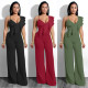 Sexy Side Shoulder Ruffle Jumpsuit