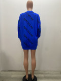 Fashion Letter Printing Wool Fleece Sweater Dress