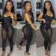 Fashion Sexy Sling Mesh Splicing Two-piece Set