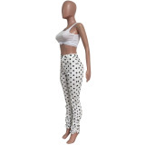 Polka-dot Pleated Fashion Casual Trousers