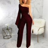 Sexy Fashion Sloping Shoulder Jumpsuit