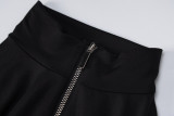 Solid Color Long Sleeve Zip Waist Sports Jumpsuit