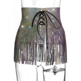 Sexy Super Flash Drill Strappy Skirt