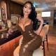 Tie Rope Cutout Sexy Suspender Fashion Dress