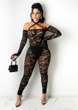 Perspective Sexy Lace Tie Jumpsuit