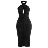 Backless Wrap Chest Tight Dress