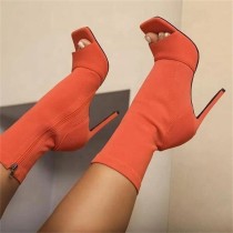 Solid Color Stiletto Square Toe High Heels