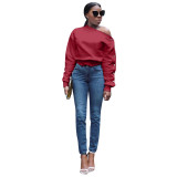 Sexy One Word Neck Sloping Shoulder Casual Sweater