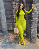 Solid Color Zipper Sexy Pleated Jumpsuit