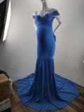 Mercerized Cotton And Chiffon Maternity Fluttering Tail Fluttering Sleeve Dress