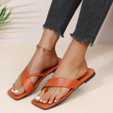 Fashion Word Casual Cross Thong Flat Large Size Sandals