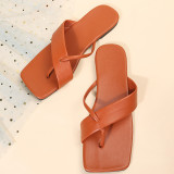 Fashion Word Casual Cross Thong Flat Large Size Sandals