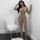 Sexy New Ironing Drill Mesh Jumpsuit