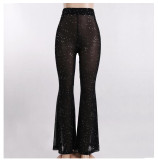 Fashion Aexy Mesh See-through Drop Plastic Trousers